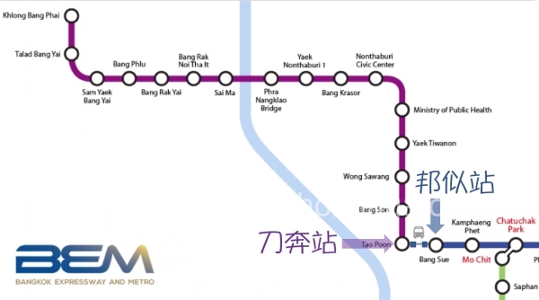 泰國軌道交通紫線今年8月可實現與藍線換乘